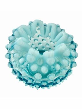 Fenton Vintage Hobnail Blue Opalescent 3” Rose Bowl Antique EUC